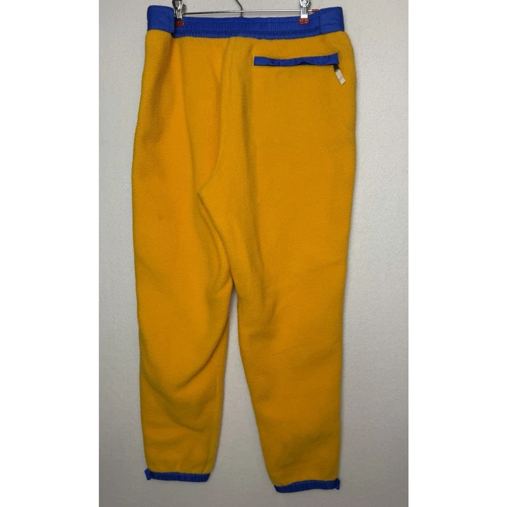 The North Face Colorblock Fleece Jogger Side Zipper Yellow Pants Men's Size L